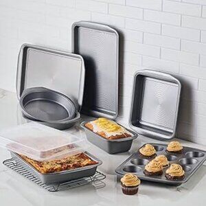Circulon Nonstick Heavy Gauge Steel Bakeware Set with Rolled Pan Edges Loaf Pan